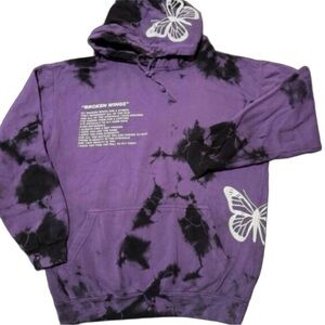 Purple Tie-Dye Hoodie with Butterfly Design from Yours Truly by Phora
